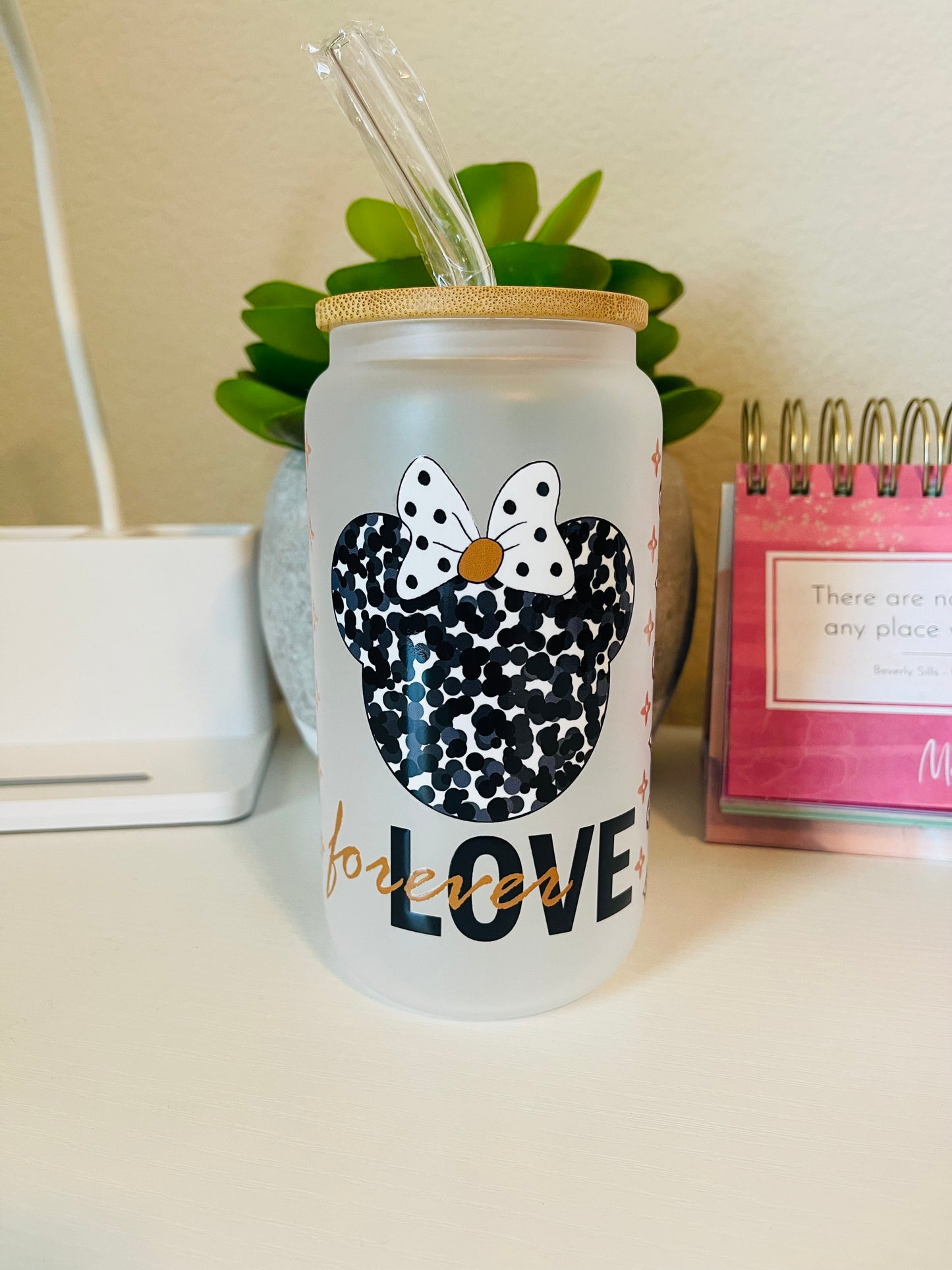 LV frosted glass cup